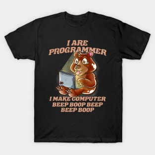 I Are Programmer Introvert Nerd Grizzly Bear IT Nerd Geek T-Shirt